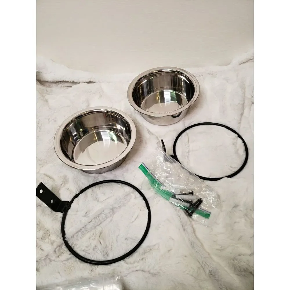 NWOT Wall Mounted Dog Bowls (2)